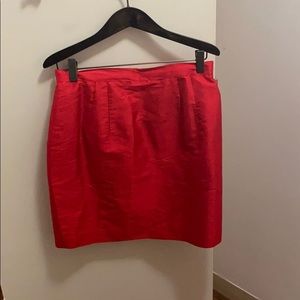Red silk skirt